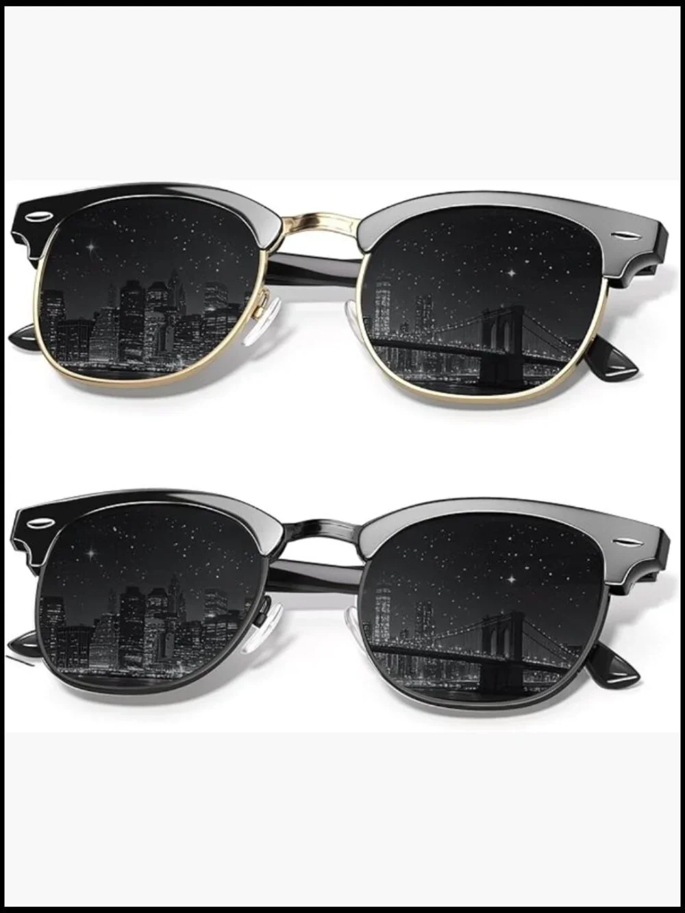 Polarized Sunglasses Semi-Rimless UV Protection Driving